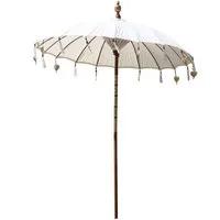 Oriental Galerie Sonnenschirm XXL Bali-Sonnenschirm 220 Ø cm Creme