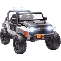 AIYAPLAY Elektro-Kinderauto mit 2 Motor, Belastbarkeit 100 kg, (1-tlg), mit Eltern-Kind-Sitz, 4 gefederten Rädern, für 3-8 Jahre, Weiß