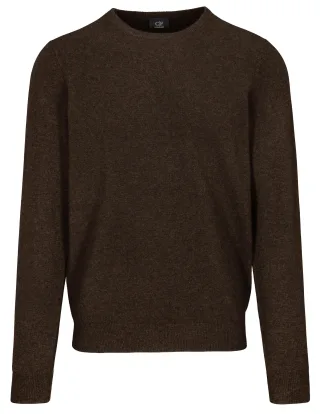 COMMANDER Finest Clothing - Rdh.-Pullover Basic, uni chocolate - Gr. - M