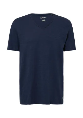 s.Oliver Red Label - Luftiges T-Shirt mit V-Ausschnitt blau - Gr. - XL