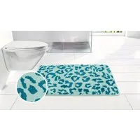 OTTO home Badematte Anna Leo, Badvorleger, Badezimmer Teppich, Duschvorleger, Höhe 15 mm, rutschhemmend beschichtet, schnell trocknend, fußbodenheizungsgeeignet, Polyester, rechteckig, mit Animal Print, modernes Muster, Leo, weich