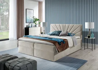 Boxspringbett Schlafzimmerbett CARERRA 160x200cm Beige