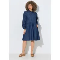 Ulla Popken Midikleid Jeanskleid A-Linie Hemdkragen Brusttaschen