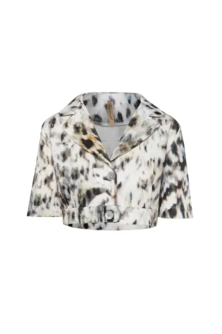 Animal Print Crop Jacket