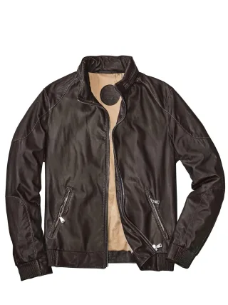 Heinz Bauer Manufakt Herren Collab-Lederblouson Braun Obermaterial: Kalbleder