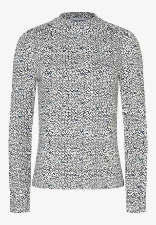 MORE & MORE - T-Shirt mit Herzchenprint weiß - Gr. - 42