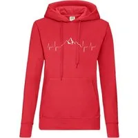 Youth Designz Kapuzenpullover Heartbeat Mountain Damen Hoodie Pullover für Frauen mit Trendigem Wander Frontdruck