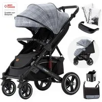 Daliya® Kinder-Buggy RAPIDY Buggy Kinderwagen, XXL Set, kompakt, Kinderbuggy, Sportwagen, (XXL 10-tlg. Komplettset, 10-tlg), Liegeposition, Fußsack, Spieltisch, Wickeltasche, Regenverdeck