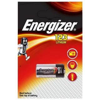 Energizer Lithium Batterie, CR123A, 3 V, CR123 , Bezeichnung:CR123A, Spannung:3V, Baugröße:CR123, Spannung:3V