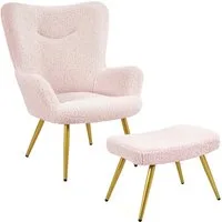 Yaheetech Relaxsessel Ohrensessel mit Hocker, Loungesessel mit Klappbarer Rückenlehne