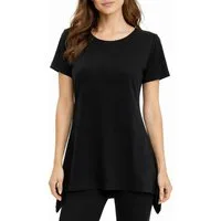 Vishes Zipfelshirt Kurzarm Zipfeltop Damen Asymmetrisch Unifarben Jersey Baumwolle Alternative Mode, Boho, Hippie, Ethno, Festival