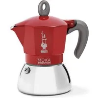 BIALETTI Espressokocher, 0,28l Kaffeekanne, Aluminium/Stahl, für Herd und Induktion geeignet, für Camping, Rot