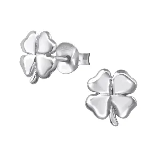 Kleeblatt Gl?cksbringer Ohrringe aus 925 Silber