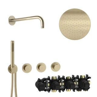 Herzbach MODUL7 PUSH-Thermostat-Set P-RB250 Wandarm Regenbrause Ø25,0cm , 70.702713.1.41 70.702713.1.41