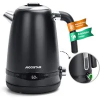 Aigostar Wasserkocher 1,7 L, 2200 W, mit Temperatureinstellung 40-100℃, Warmhaltefunktion, 2200 W, Digitaler Temperaturanzeige, Schnelles Kochen, Abnehmbarer Kalkfilter