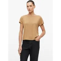 s.Oliver Kurzarmshirt T-Shirt Schimmerndes Jersey-T-Shirt mit Rückenausschnitt