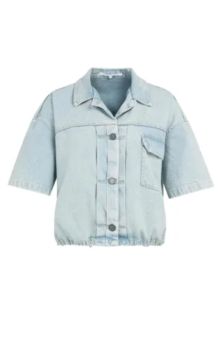 Yaya - Farbige Worker-Jeansjacke blau - Gr. - 1