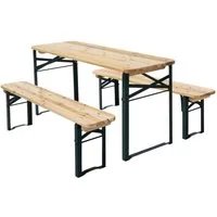 ML-DESIGN Garten-Kindersitzgruppe Kindersitzgarnitur klappbar Spielsitzgruppe Picknicktisch Outdoor, Garten Sitzgruppe für Kinder, Braun, Tannenholz, massiv, mit 4 Plätzen