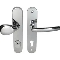 Türbeschlag Haustür Schutzbeschlag Security 303 Chrom HS-92 mm mit ZA, Stahleinlage im Außenschild