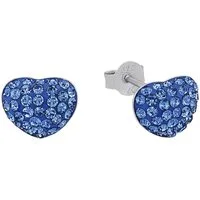 Amor Paar Ohrstecker Herz, Trachtenschmuck, Volksfest, mit Kristallglas
