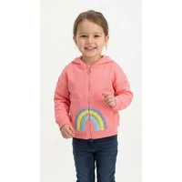 Blue Seven Kapuzensweatjacke mit hochwertiger Regenbogen-Stickerei
