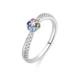 Luxenter-Ring aus Metalllegierung und mehrfarbiger Zirkonia-Rhodium-Finish – Zetrana