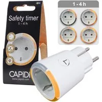 Capidi CAPiDi Countdown Timer 1-4 Std. Steckdose Weiß Mehrfachsteckdose, Zeitschaltuhr Steckdosentimer Zeitschalter Sicherheitstimer