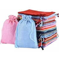 FELIXLEO Aufbewahrungstasche Jutesäckchen Kordelzug 10x14cm Wiederverwendbar Schmuck Geschenke (27-tlg)