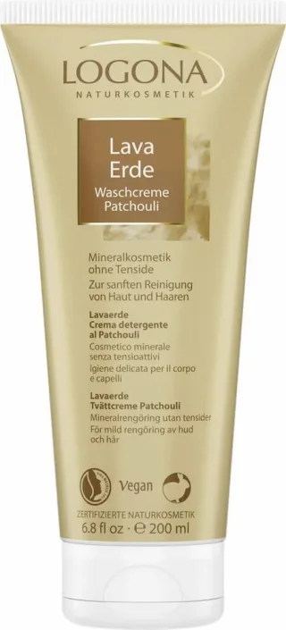 Logona Lavaerde Waschcreme Patchouli | 200 ml | tensidfreie Reinigung für Haut & Haar | vegan