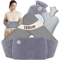 LA CUTE Wärmflasche Wärmflasche 3 in 1 Set – Schmerzlinderung Komfort für Nacken, Beine, (3-in-1 Wärmflaschen-Set mit Bezug und Taillengürtel, 3-tlg., Wärmflasche Set mit Bezug und Taillengürtel 3-teilig), 1000 ml Wärmflasche mit Fleecebezug und Plüs