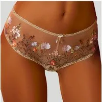 LASCANA Stringpanty Maria mit bunten Blumen aus Stickereispitze