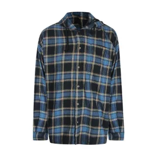 Diesel Herren Karierter Kapuzenhemd (Blau/Schwarz)