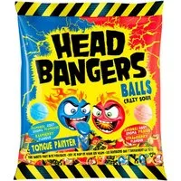 HEAD BANGERS Süßigkeit, Head Bangers Balls Crazy Sour Geschmack Himbeere und Erdbeere 135g