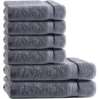 TRENDBUY24 Handtuch Set 6-TLG Premium Frottee Handtücher Duschtücher Set 100% Baumwolle, (Handtuch und Duschtuch, 6-St), schnell trocknend