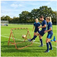 HOMCOM Rebounder Kickback Tor Rückprallwand Netz für Baseball, (Rückprallwand, 1-St., Trainingsnetz), Rot+Schwarz 96 x 80 x 96 cm