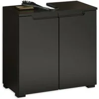 PREISBRECHER Waschbeckenunterschrank Spice in Schwarz matt mit 2 Türen. Abmessungen (BxHxT) 60x57x32 cm