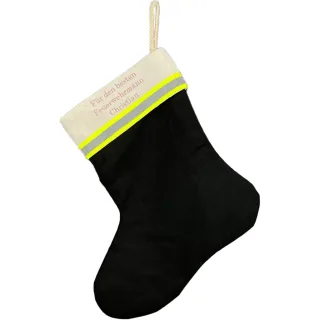 Weihnachtsstiefel personalisiert | Nadelspitze | 4-lagig | Feuerwehr-Design mit Reflektorstreifen | Weihnachtssocke | Feuerwehr-Geschenk Basisprodukt (ohne Personalisierung)