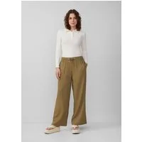 QS Chinos Hose Leinenmixhose mit Gummizug und weitem Bein