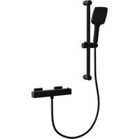 GarveeMore Duscharmatur mit Thermostat Set,Duschthermostat Mischbatterie Wandmontage Brausegarnitur mit Handbrause, Thermostat Dusche, 38°C Sicherheitst.