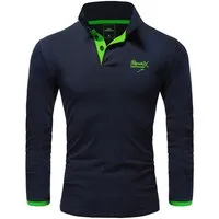 REPUBLIX Poloshirt OWEN Herren Basic Langarm Kontrast Polo Hemd