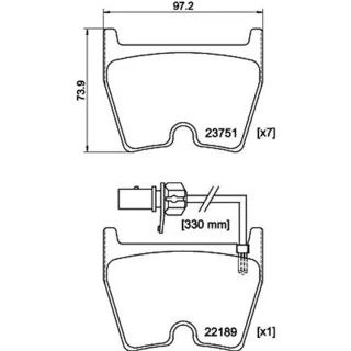 Hella Bremsbel?ge vorne Audi A4 A5 8DB355023-081