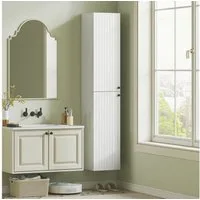 HOMCOM Badkommode mit 6 Regale, 2 Türen (Badkommode, 1 St., Hochschrank), für Badezimmer, Weiß