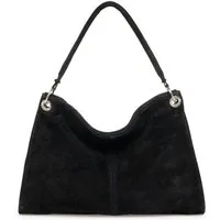 Caspar Schultertasche Damen Veloursleder Handtasche Klassisch - PREMIUM LINE - Modell No.838, 100% italienisches Leder, samtig weich, angenehmer Tragekomfort