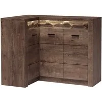 Lomadox Kommode INGENIO-161, Eckschrank Sideboard Wohnzimmerschrank modern Esche in braun