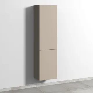 Sanipa 3way Stauraumschrank mit 1 Tür und 1 Wäschekorbklappe, Sandgrau-Matt SF18567