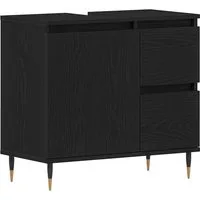vidaXL Badezimmerspiegelschrank Badezimmerschrank mit Tür Schwarz Eichen-Optik 65 x 33 x 60 cm (1-St)