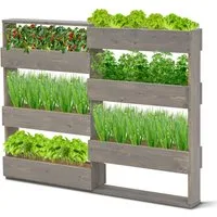 Coemo Hochbeet, Grau Vertikalbeet aus Holz mit 6 Pflanzkästen Hochbeet Blumenkasten