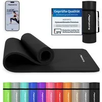 MSports® Gymnastikmatte Yogamatte inkl. Tragegurt + Poster + Workout App