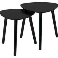 Beistelltisch 2-teiliges Set ZURI, Schwarz matt