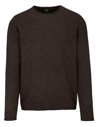 COMMANDER Finest Clothing - Rdh.-Pullover Rollkante, uni coffee mel. - Gr. - M